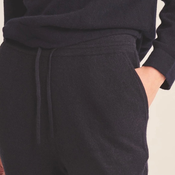 NAADAM Navy Blue Cashmere Joggers - Picture 1 of 4